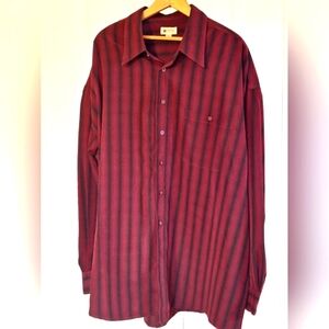 Haggar Red Button Down Shirt Stripes Big & Tall Size 2X Very Good Condition